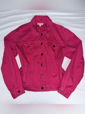 Appleseeds Vintage Style Magenta Pink Retro Y2K Design Size Medium Denim Jacket